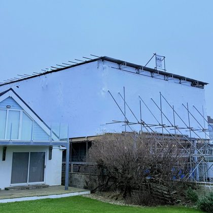 Photo of a scaffold sent in for a shrink wrap quote in Barnet